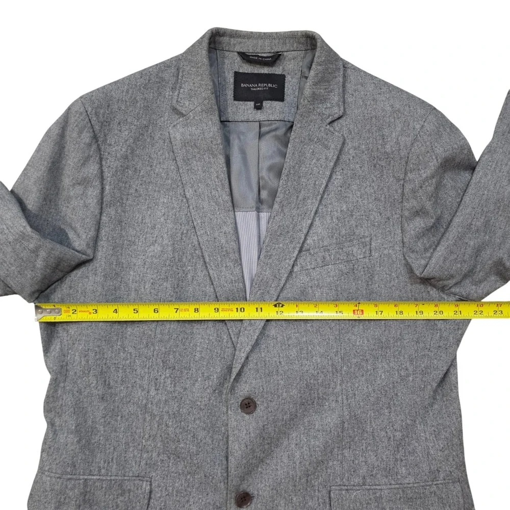 Banana Republic Tailored Fit Grey Italian Cotton Twill Blazer 44R Men's